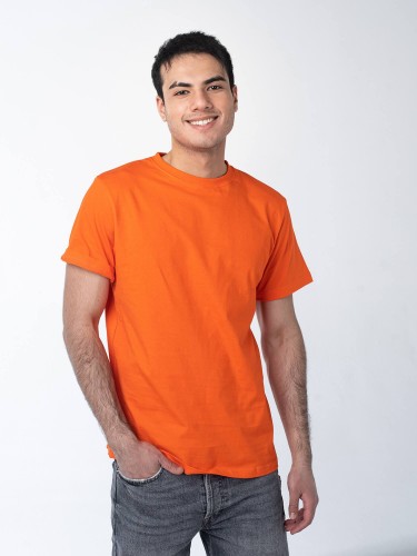 Оранжевая мужская футболка с лайкрой