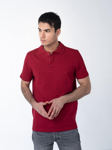Бордовая рубашка ПОЛО мужская оптом - Бордовая рубашка ПОЛО мужская оптом
