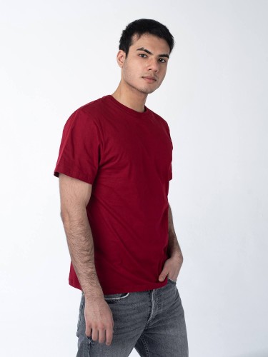 Бордовая рубашка ПОЛО с эластаном мужская оптом - Бордовая рубашка ПОЛО с эластаном мужская оптом
