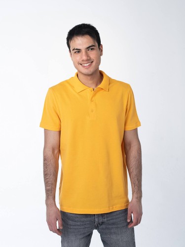 Мужская рубашка ПОЛО с эластаном жёлтая