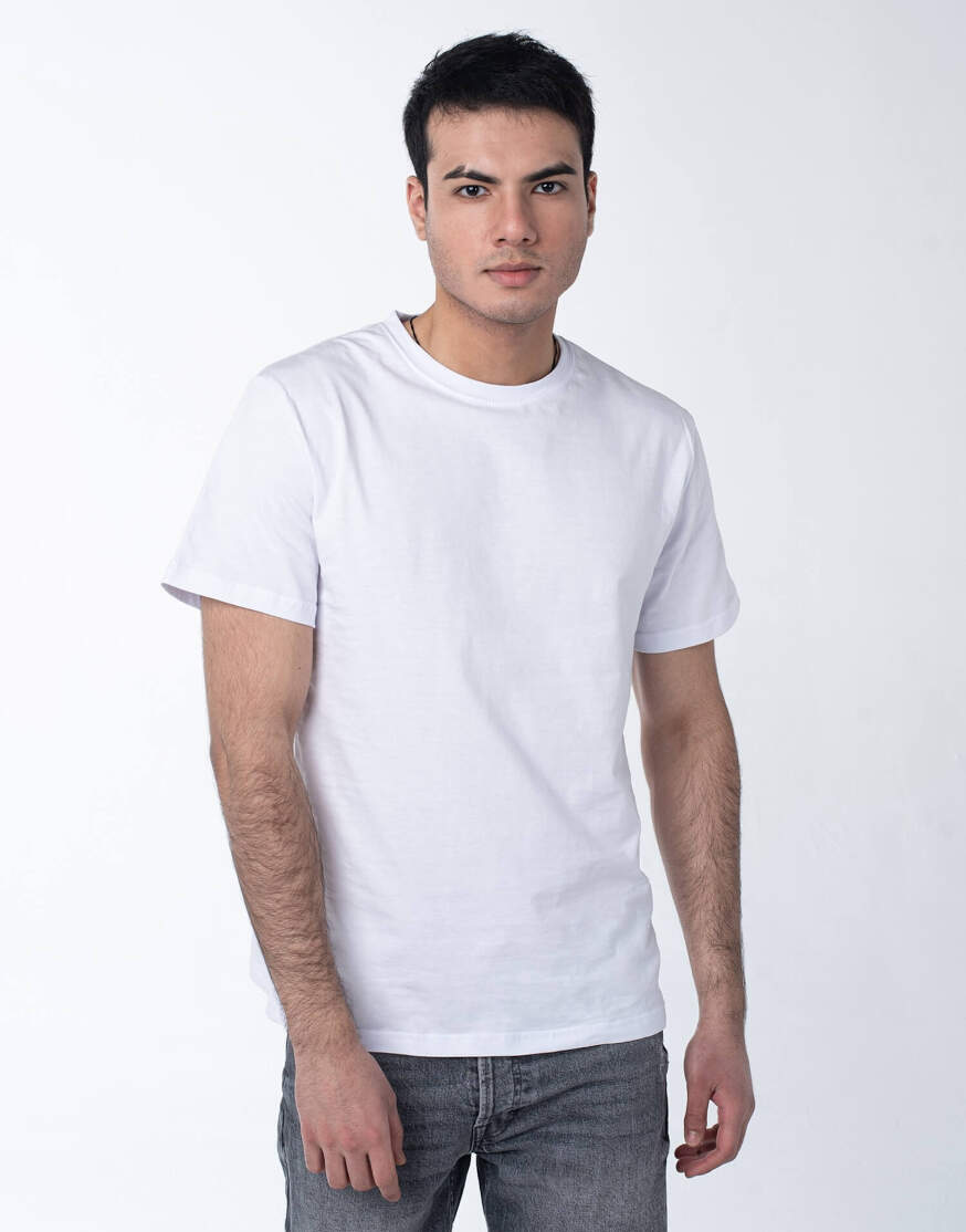 Белая мужская футболка оптом
