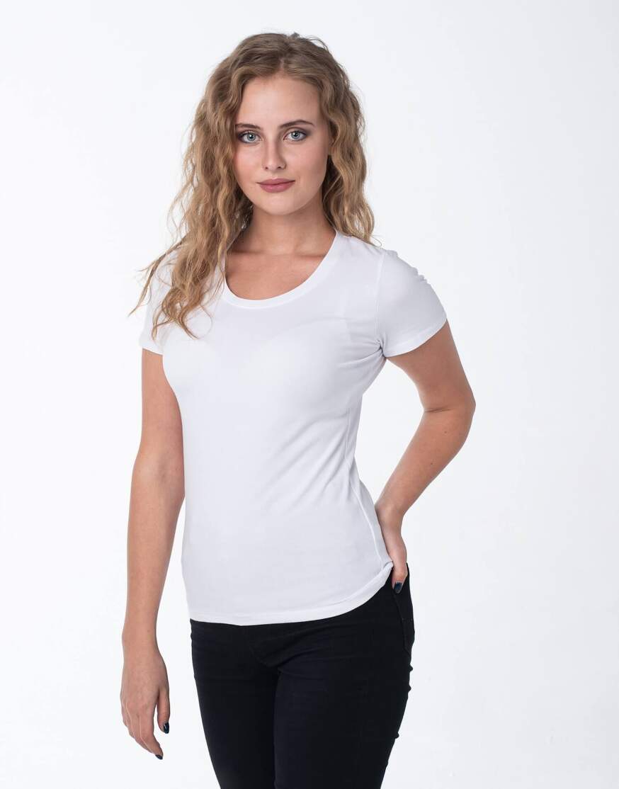 Белая женская футболка оптом