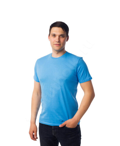 Лазурная мужская футболка оптом - Лазурная мужская футболка оптом