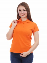 Оранжевая рубашка ПОЛО женская фото