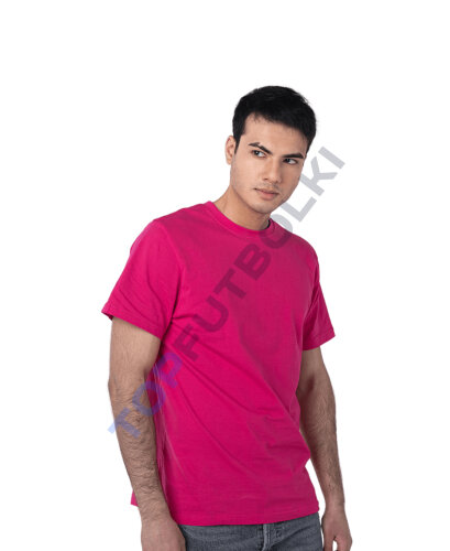 Купить розовая (фуксия) мужская футболка оптом от производителя